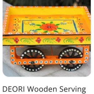 DEORI WOODEN SERVING CART