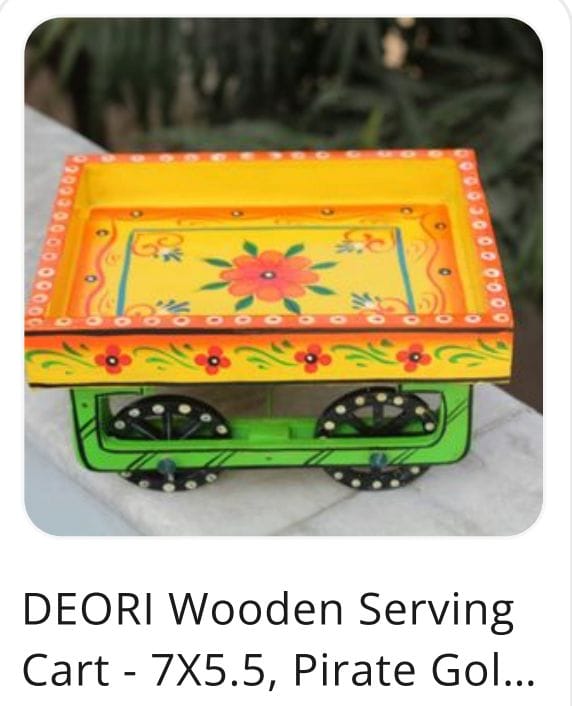 DEORI WOODEN SERVING CART
