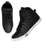 Men Black Color Synthetic Material Casual Sneakers