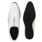 Men's White Color Patent Leather Material Casual Formal Shoes