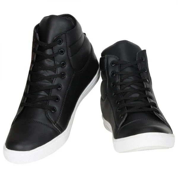 Men Black Color Synthetic Material Casual Sneakers