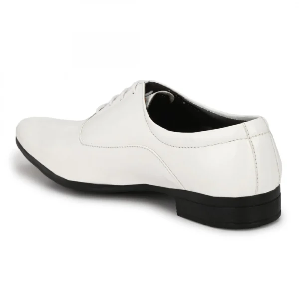 Men's White Color Patent Leather Material Casual Formal Shoes