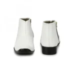 Men's White Color Leatherette Material Casual Boots