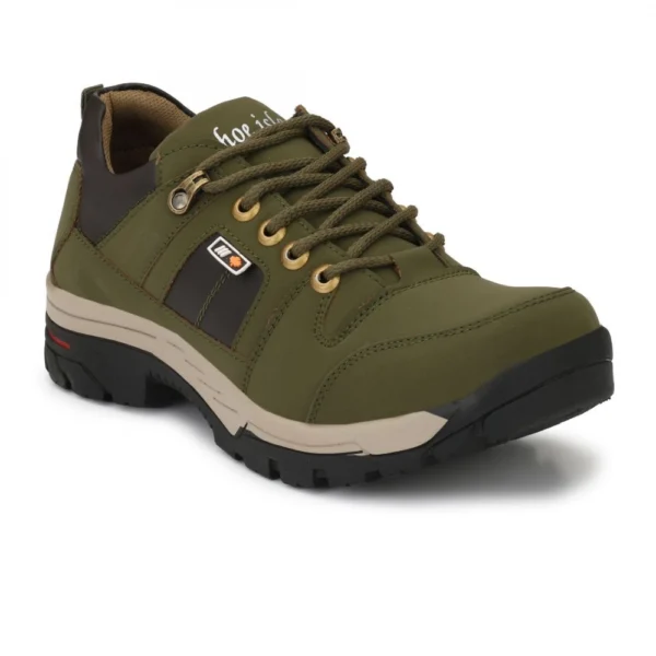 Men Dark Green,Black Color Leatherette Material Casual Boots