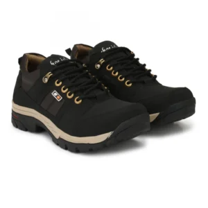 Men Black Color Leatherette Material Casual Boots