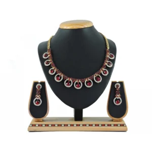 Women's Alloy Necklace set (Maroon)