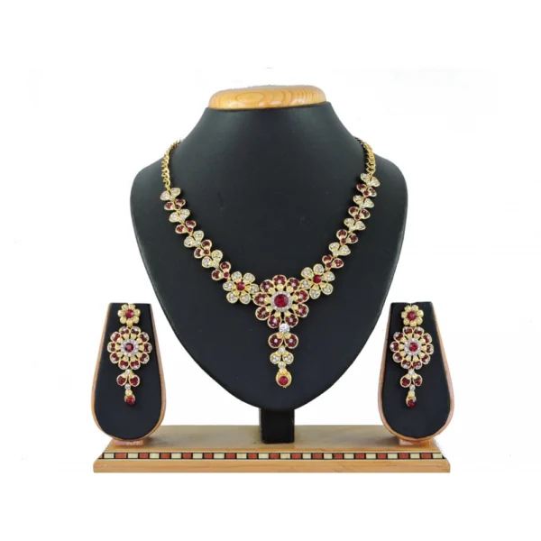 Women's Alloy Necklace set (Maroon)