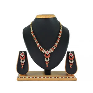 Women's Alloy Necklace set (Red)