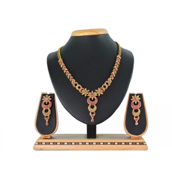 Women's Alloy Necklace set (Pink)