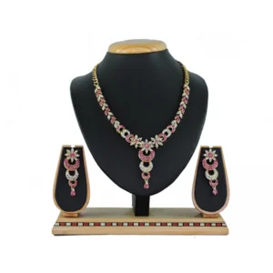 Women's Alloy Necklace set (Pink)