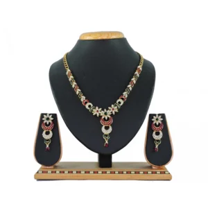 Women's Alloy Necklace set (Maroon.Green)