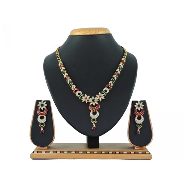 Women's Alloy Necklace set (Maroon.Green)