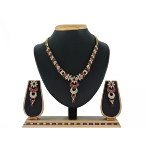 Women's Alloy Necklace set (Maroon)