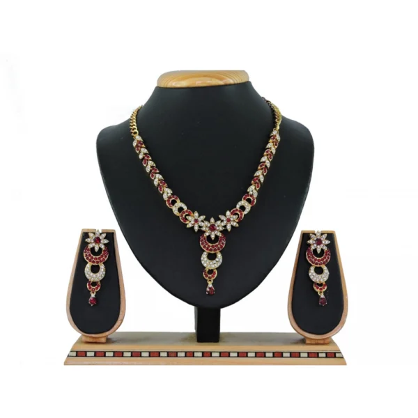Women's Alloy Necklace set (Maroon)