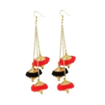 Women's Gold Plated Pom Pom Fashion Earrings-Gold