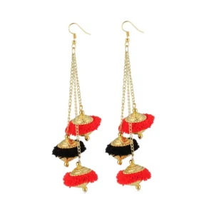 Women's Gold Plated Pom Pom Fashion Earrings-Gold