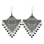 Women's Silver Plated Afgani Earrings-Silver