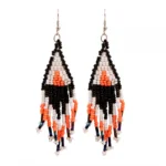 Women's Alloy, Beads Hook Dangler Hanging Earrings-Multicolour
