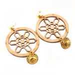 Women's Alloy, Beads Hook Dangler Hanging Earrings-Brown