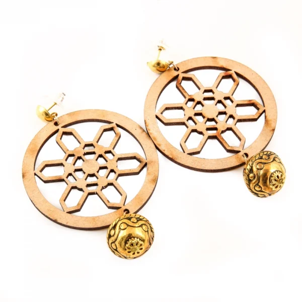 Women's Alloy, Beads Hook Dangler Hanging Earrings-Brown