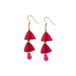 Women's Thread Hook Dangler Hanging Jhumki Earrings-Pink