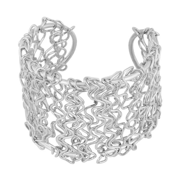 Women's Contemporary Silver Kada Bracelet-Silver