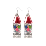 Women's Oxidize Gold plated Hook Dangler Hanging Tassels Earring-Multicolour