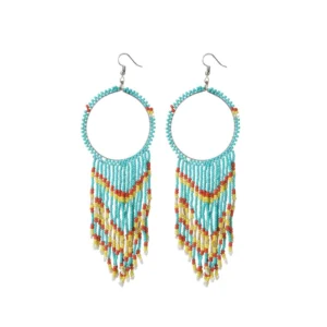 Women's Alloy, Firoji, Beads Hook Dangler Hanging Earrings-Firoji