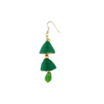 Women's Thread Hook Dangler Hanging Jhumki Earrings-Green