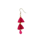Women's Thread Hook Dangler Hanging Jhumki Earrings-Pink