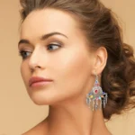 Women's Oxidized Silver plated Hook Dangler Hanging Earrings-Silver