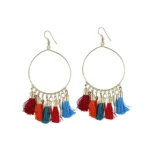 Women's Alloy Hook Dangler Hanging Tassel Earrings-Multi