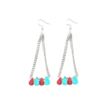 Women's Silver Plated Hook Dangler Hanging Earrings-Silver