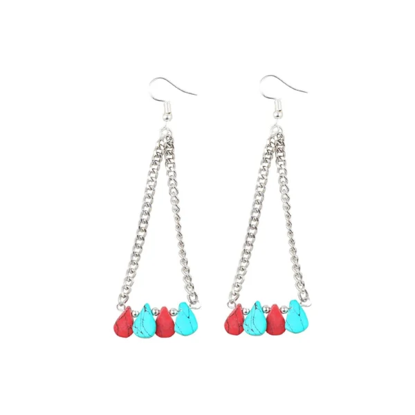 Women's Silver Plated Hook Dangler Hanging Earrings-Silver
