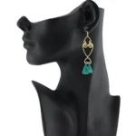 Women's Oxidized Gold plated Hook Dangler Hanging Tassel Earrings-Gold