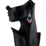 Women's Alloy, Beads Hook Dangler Hanging Earrings-Multicolour