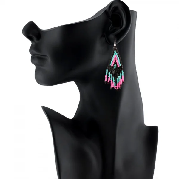 Women's Alloy, Beads Hook Dangler Hanging Earrings-Multicolour
