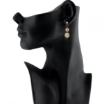 Women's Golden plated Hook Dangler Hanging Crystal Kundan Earrings-Golden