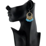 Women's Gold Plated Hook Dangler Hanging Tassel Earrings-Gold