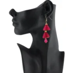 Women's Thread Hook Dangler Hanging Jhumki Earrings-Pink