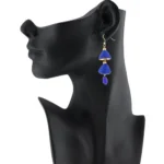 Women's Thread Hook Dangler Hanging Jhumki Earrings-Blue