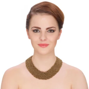 Designer Golden Beads Necklace (Color: Golden)