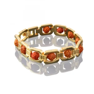Rudraksha Gold Plated Bracelet (Color: Gold)