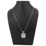 Stylish Oxidized Pendant Chain Necklace (Color: Silver)