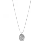 Stylish Oxidized Pendant Chain Necklace (Color: Silver)