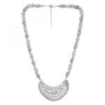 Women'S Oxidized Silver Necklace (Color: Silver)