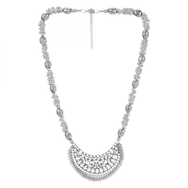 Women'S Oxidized Silver Necklace (Color: Silver)