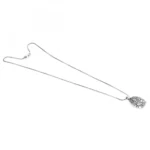 Stylish Oxidized Pendant Chain Necklace (Color: Silver)