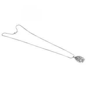 Stylish Oxidized Pendant Chain Necklace (Color: Silver)