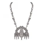 Silver Plated Pendant Necklace Of Lord Tirupati Balaji Necklace (Color: Silver)